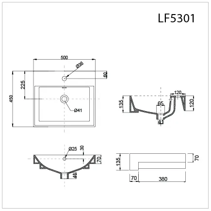 Lavabo treo tường Caesar LF5301 – ảnh 2