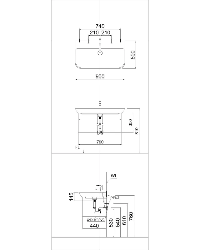 Lavabo treo Caesar LF5376 – ảnh 2