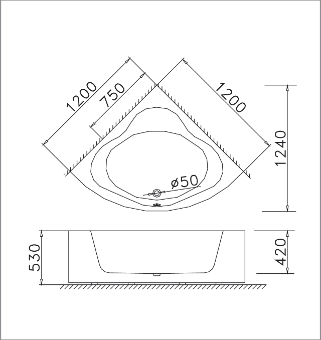 Bồn tắm chân yếm Caesar AT5220 – ảnh 2