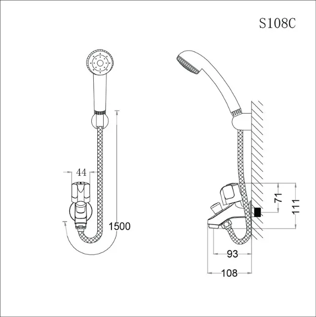Vòi sen lạnh Caesar S108C – ảnh 2