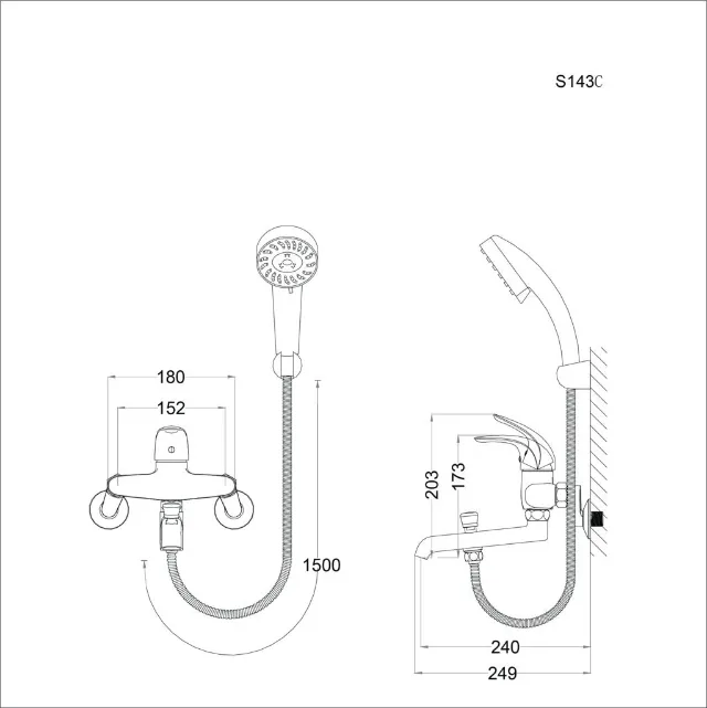 Vòi sen nóng lạnh Caesar S143C – ảnh 2