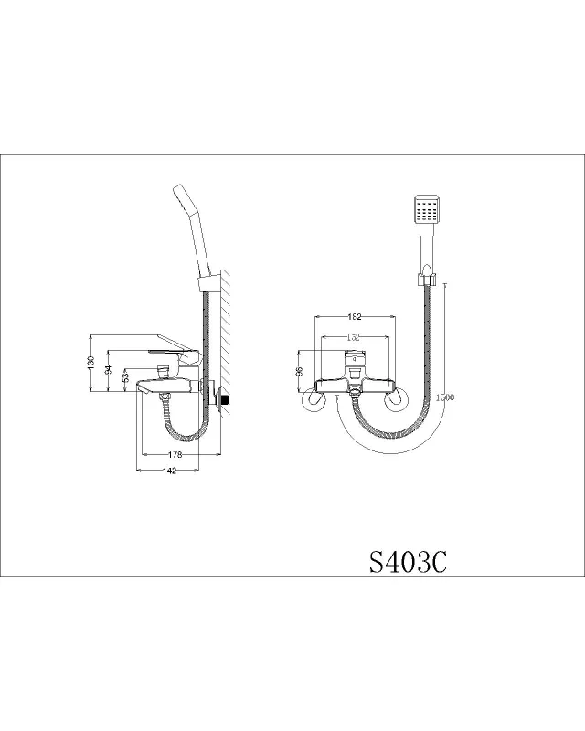 Vòi sen gạt nóng lạnh Caesar S403C – ảnh 2