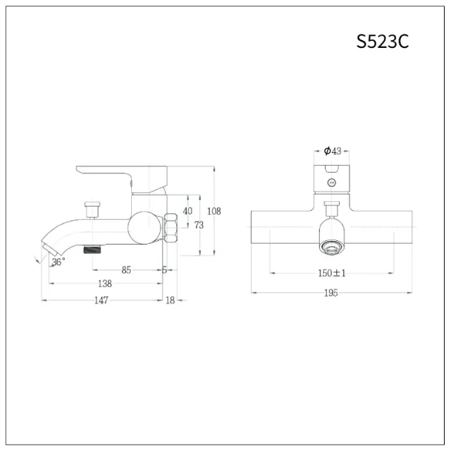 'vòi sen nóng lạnh Caesar S523C – ảnh 2