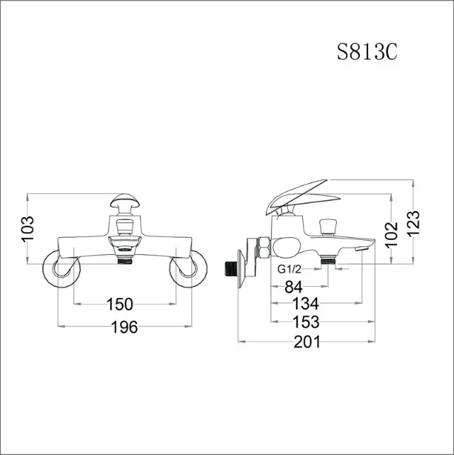 Vòi sen gạt nóng lạnh Caesar S813C – ảnh 2