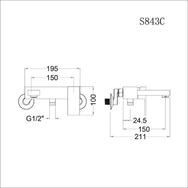 Vòi sen gạt nóng lạnh Caesar S843C – ảnh 2