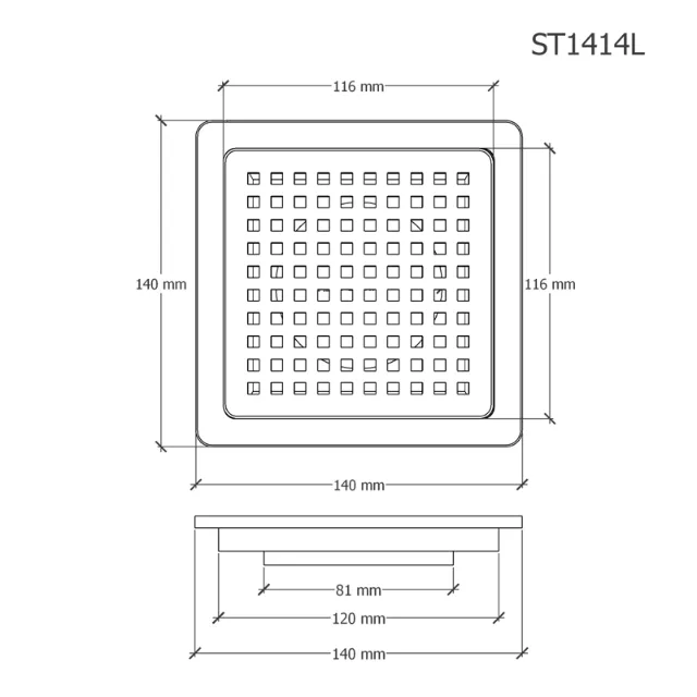 Phễu thoát sàn Caesar ST1414L – ảnh 2