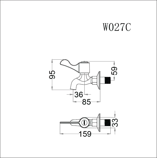 Vòi lạnh gắn tường Caesar W027C – ảnh 2