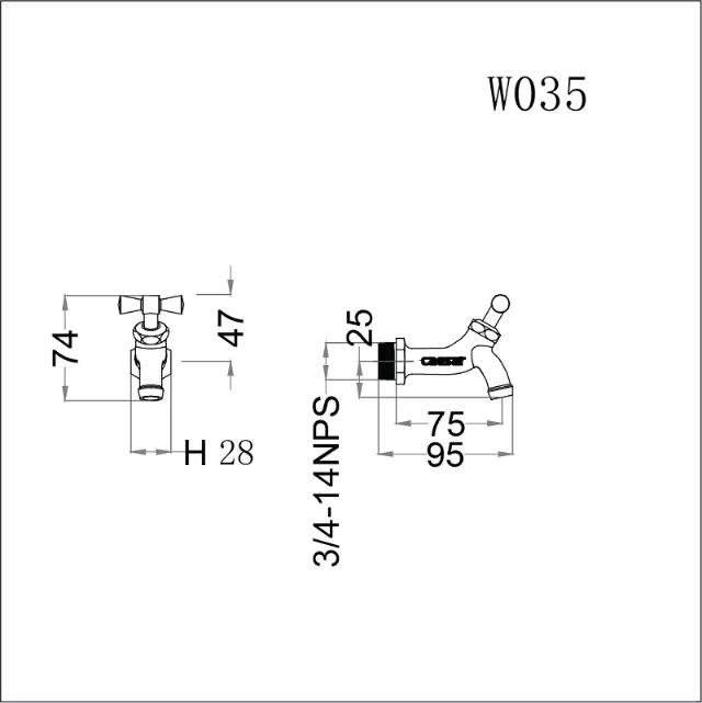 Vòi lạnh gắn tường Caesar W035 – ảnh 2