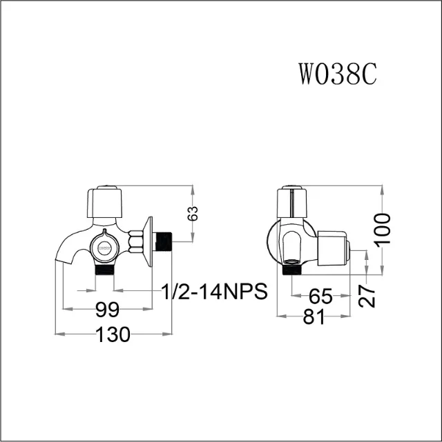 Vòi sen lạnh Caesar W038C – ảnh 2