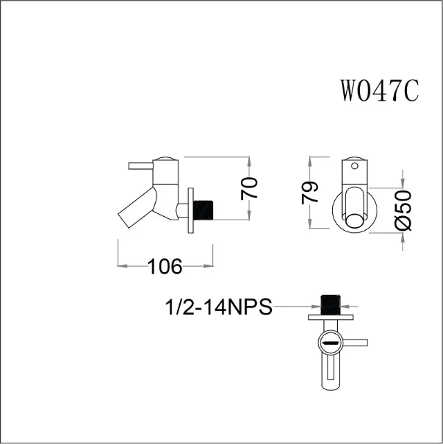 Vòi lạnh gắn tường Caesar W047C – ảnh 2