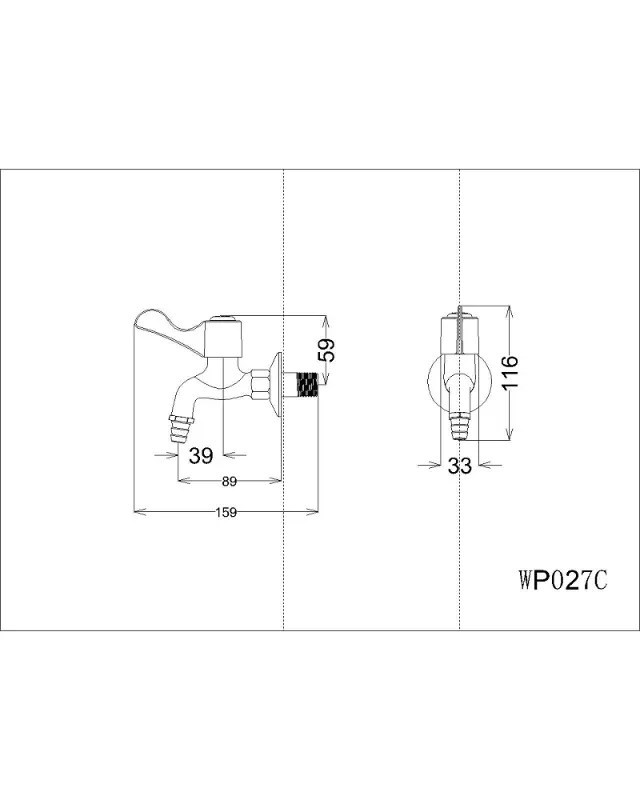 Vòi lạnh gắn tường Caesar WP027C – ảnh 2